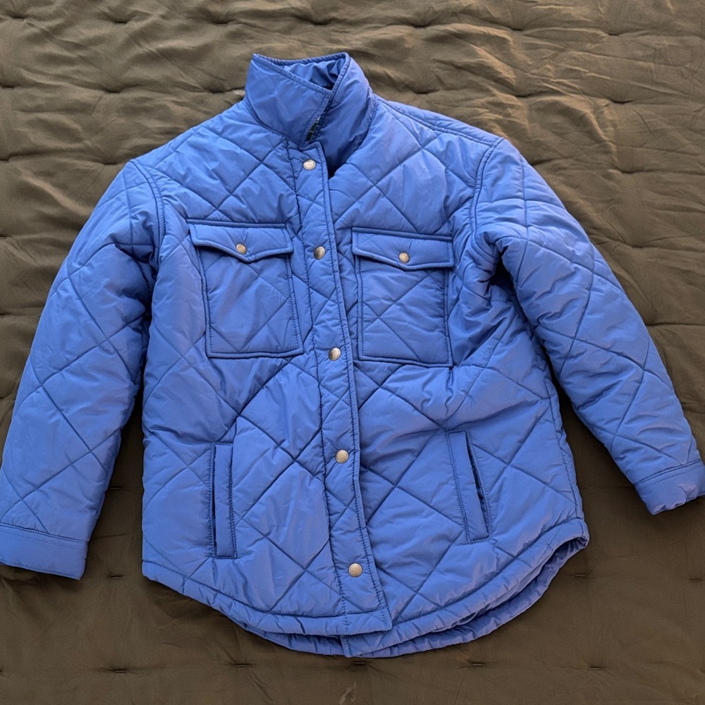 American Eagle Blue Quilted Oversized Jacket